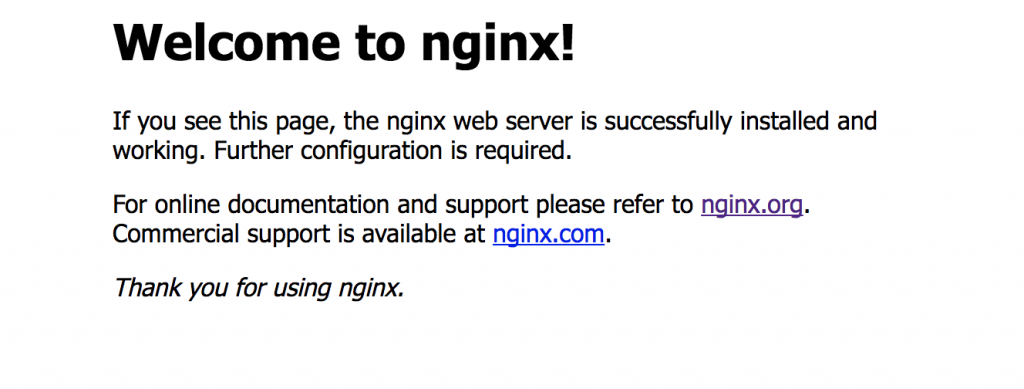 Pagina de inicio despues de instalar nginx